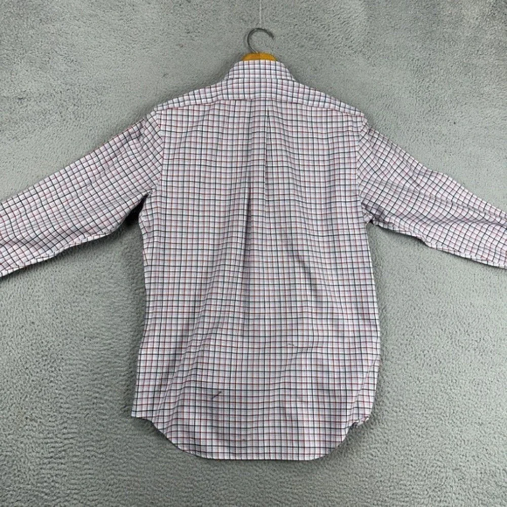 Banana Republic Button Up Shirt Adult Small Blue Red Plaid Classic Vented Mens